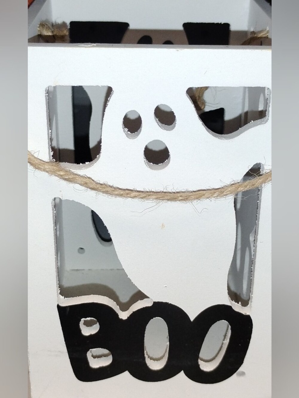 Halloween White Ghost 'Boo' Wooden Cut-Out Hanging Decoration